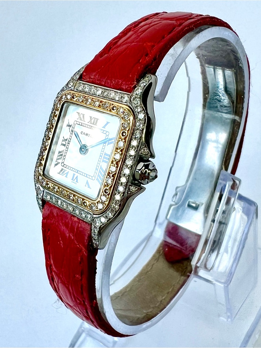 CARTIER PANTHERE 23mm Quartz 2 Tone 0.88TCW DIAMOND Watch White Dial - Picture 3 of 7
